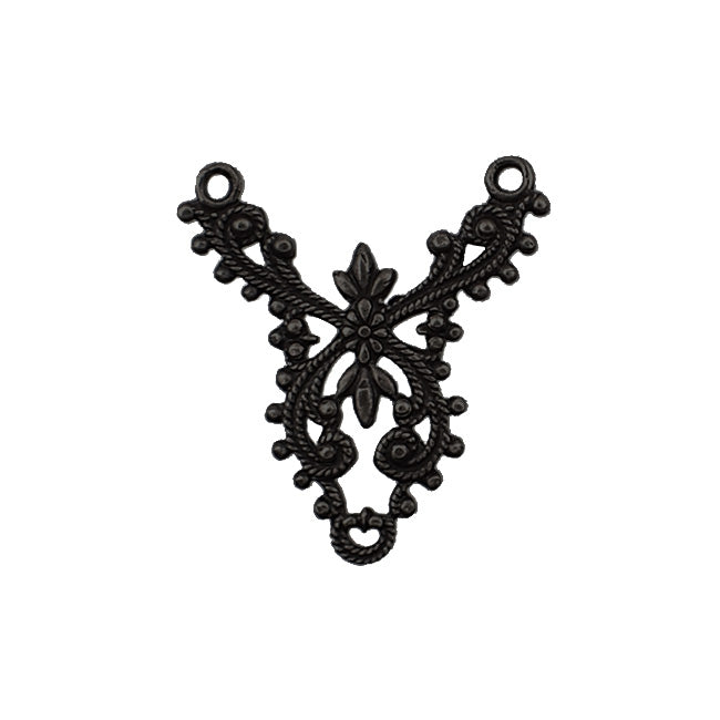 European Filigree Connectors, Matte Black Ox