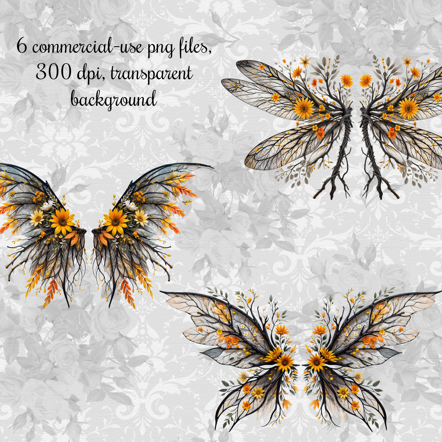 Fantasy Fairy Wings Digital Clip Art