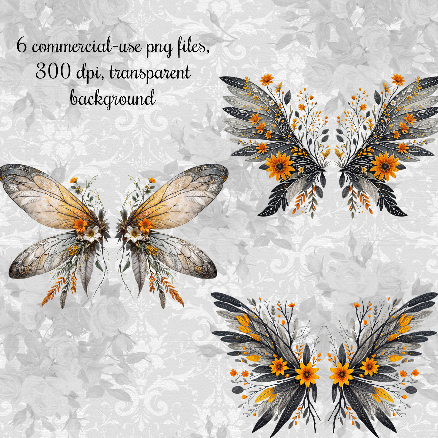 Fantasy Fairy Wings Digital Clip Art