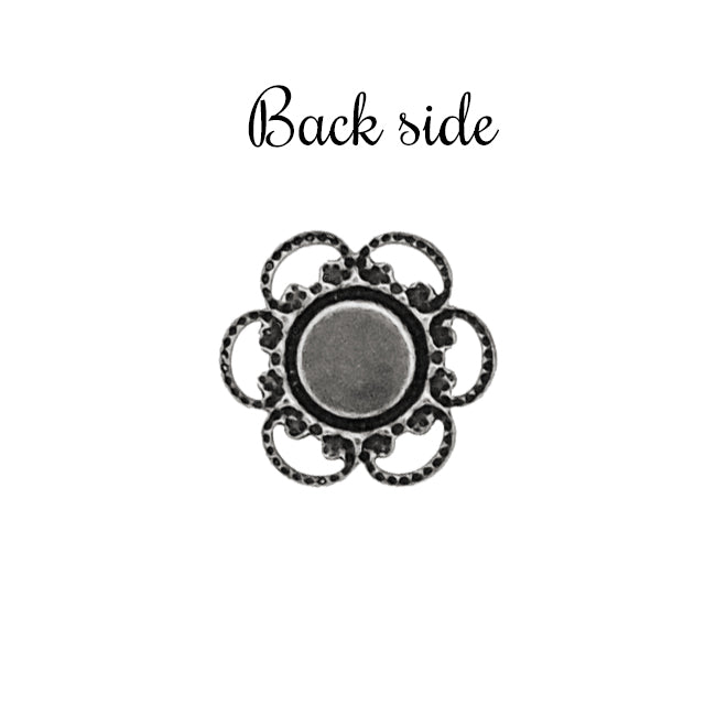 Small Filigree Settings for 5mm Flat Back Stones, Swarovski ss20 Rhinestones, and Cabochons - Antiqued Silver Ox Nickel Free Made in the USA