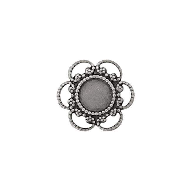 Small Filigree Settings for 5mm Flat Back Stones, Swarovski ss20 Rhinestones, and Cabochons - Antiqued Silver Ox Nickel Free Made in the USA