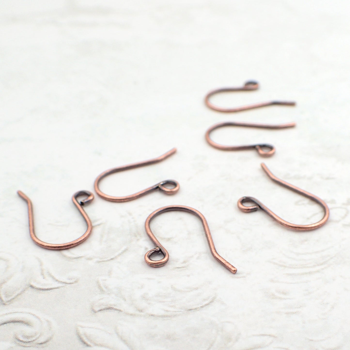 Antiqued Copper-Plated Brass Nickel Free Earring Hooks, 10 Pieces