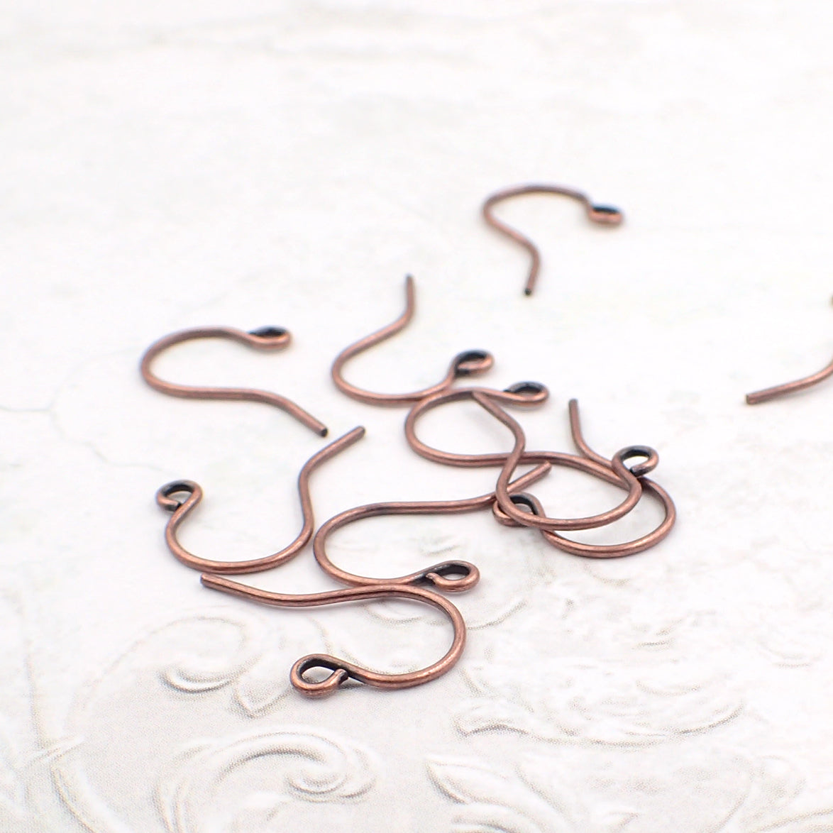 Ear Wires - Hooks - Antiqued Copper Ox Plated Brass - 100 Pieces