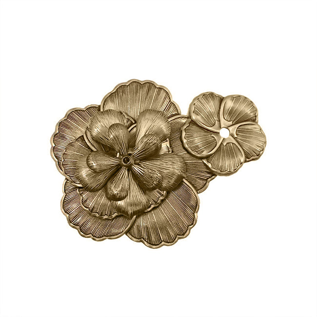 Assortment of Brass Flowers Nickel-Free USA Made Antiqued Brass