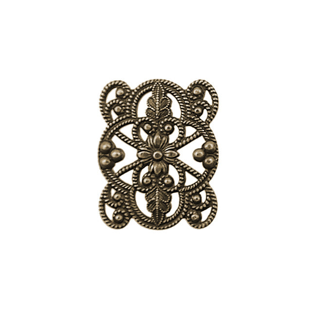 European Filigree Connectors - Rare Vintage Style Antiqued Brass Ox Bracelet LInks - Jewelry Making Supplies and Components - 2 Pieces