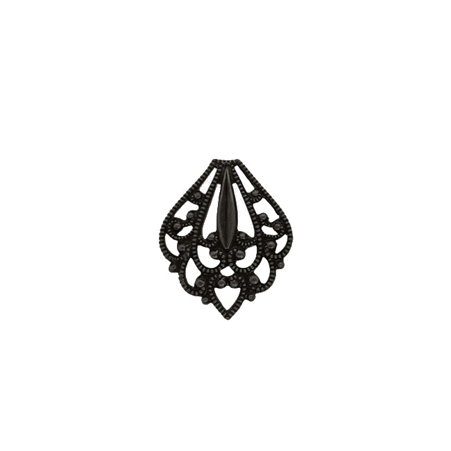 Small Antique Black Filigree - 4 Pieces