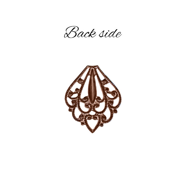 Small Antique Copper Filigree - 4 Pieces