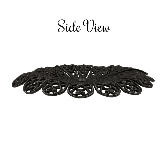 Dapt Daisy Flower Shaped Filigree with Independent Petals - Black Brass