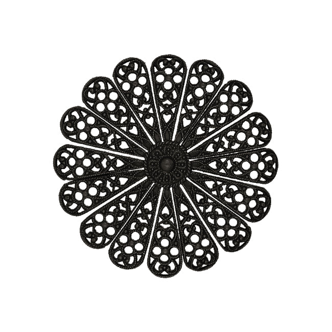 Dapt Daisy Flower Shaped Filigree with Independent Petals - Black Brass