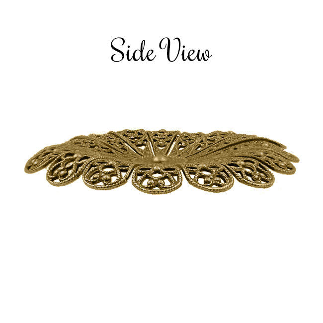 Dapt Daisy Flower Shaped Filigree with Independent Petals - Raw Brass