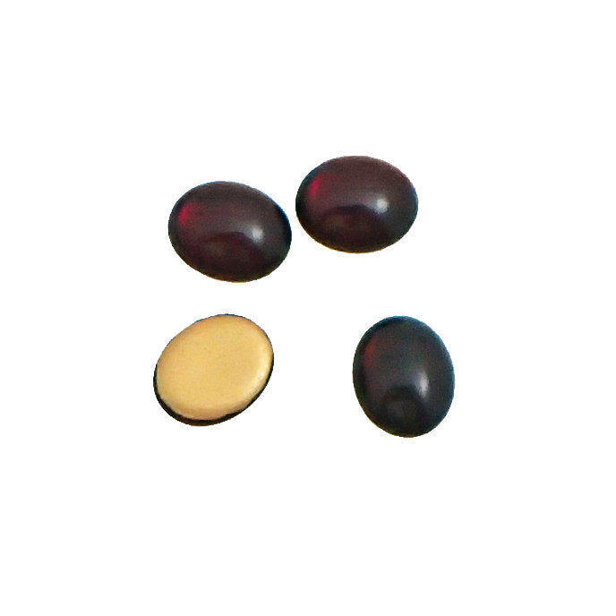 Czech Glass Cabochons -10x8mm Dark Garnet Red