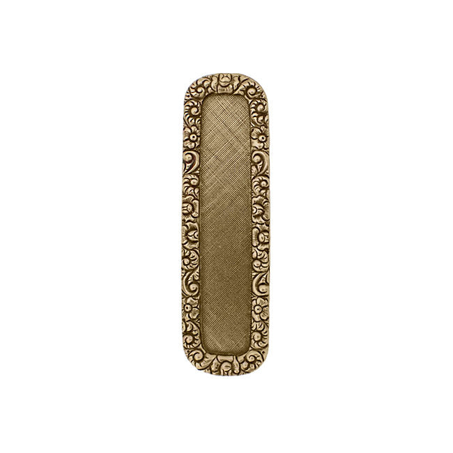 Floral Embossed Frame with Victorian Flower Motif - Art Nouveau Antiqued Brass Ox Recangular Scrapbooking Frame for Enamel or Resin