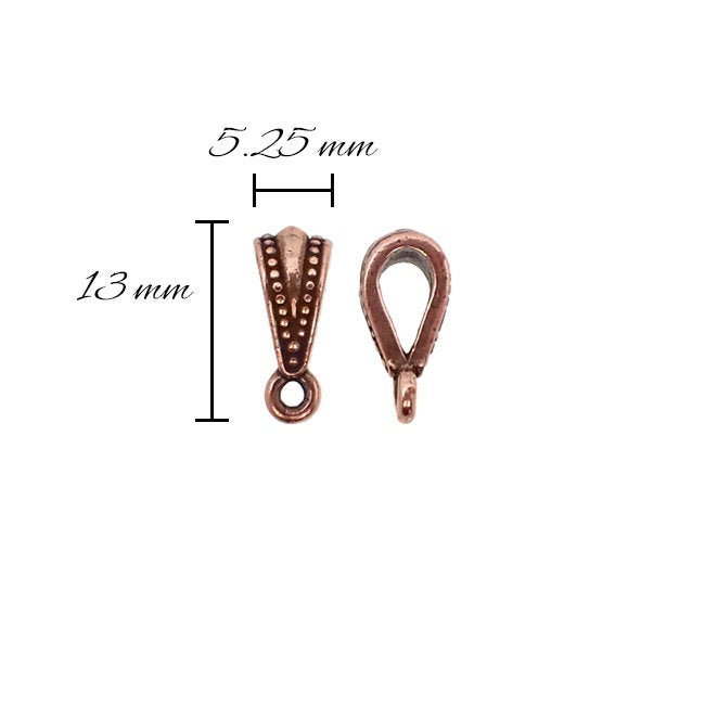 Tierracast Royal Bail Antique Copper Oxide - Dark Copper Ox Plated Pewter Bail Made in the USA - Lead Free Nickel Free