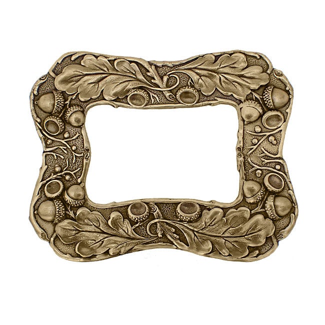 Oak Leaf and Acorn Frame - Large Nature Antiqued Brass Ox Rectangle Frame - Vintage Victorian Style Scrapbooking Frame - Brooch Findings