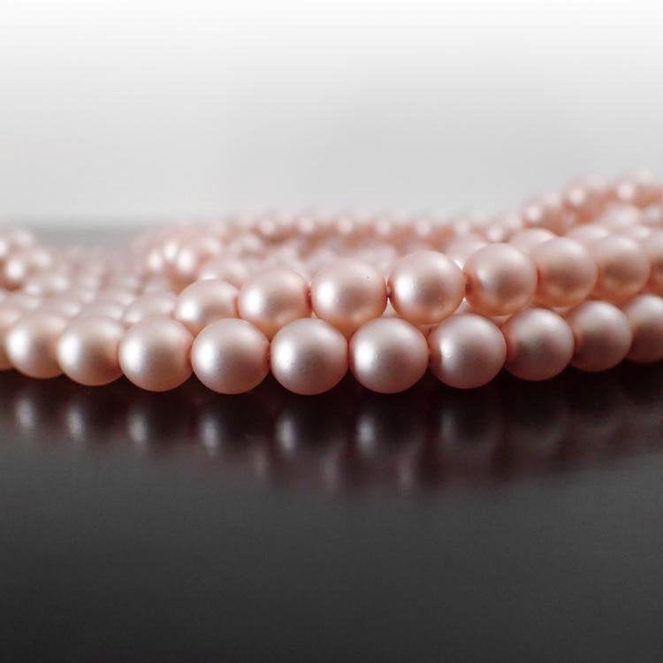 Pale Pink Matte Czech Glass Faux Pearls - 6mm 25 Pieces - Light Rose Czech Pearl Beads for Jewelry Making