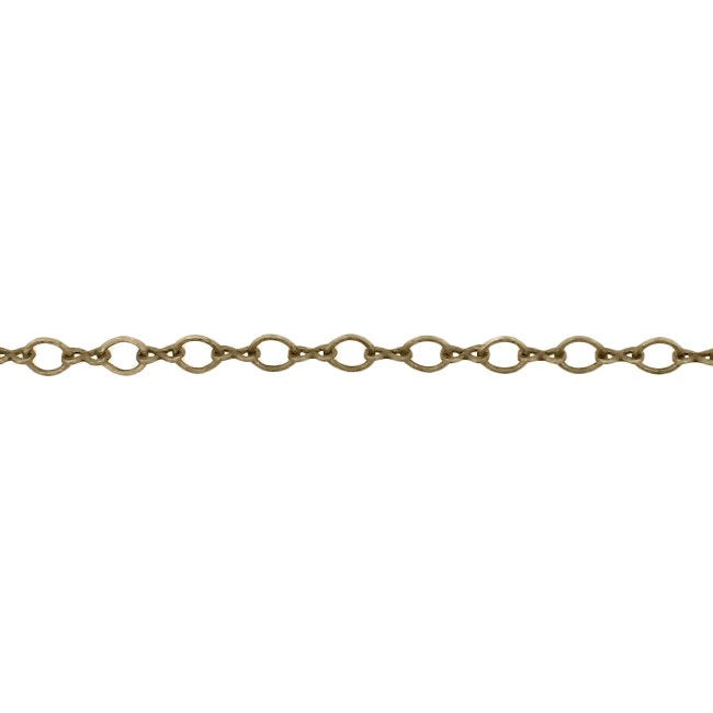 Soldered Cable Chain - Antiqued Brass Ox Infinity Link Figure 8 and Round Oval - Jewelry Making Chain with Petite Soldered Links