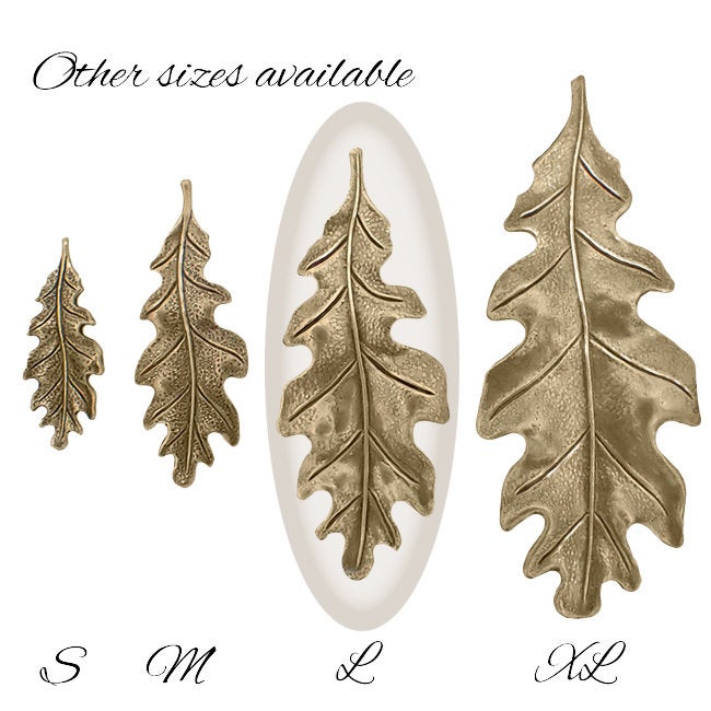 Large 55mm Oak Leaf Stampings - 2 Pieces - Antiqued Brass Ox - Vintage Style Jewelry Making Supplies - Made in the USA