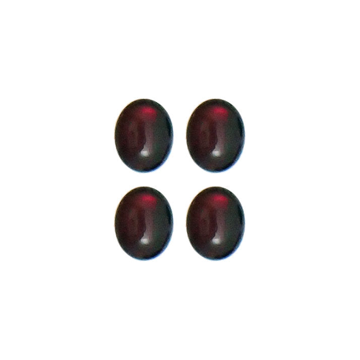 Czech Glass Cabochons -10x8mm Dark Garnet Red