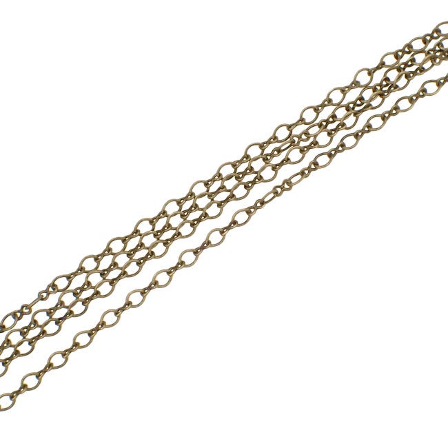 Soldered Cable Chain - Antiqued Brass Ox Infinity Link Figure 8 and Round Oval - Jewelry Making Chain with Petite Soldered Links
