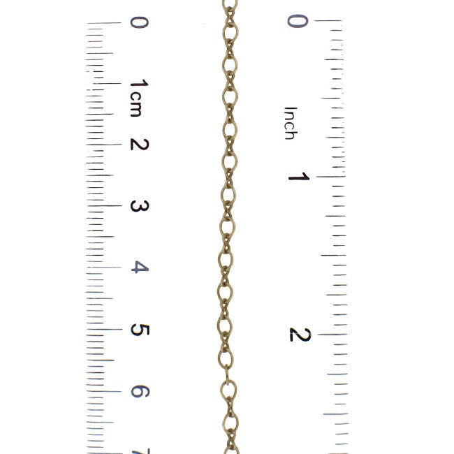 Soldered Cable Chain - Antiqued Brass Ox Infinity Link Figure 8 and Round Oval - Jewelry Making Chain with Petite Soldered Links