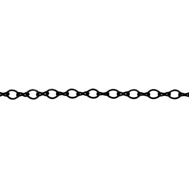 Matte Black Soldered Cable Chain - Nickel Free Infinity Link Figure 8 and Round Oval - Jewelry Making Chain with Petite Soldered Links