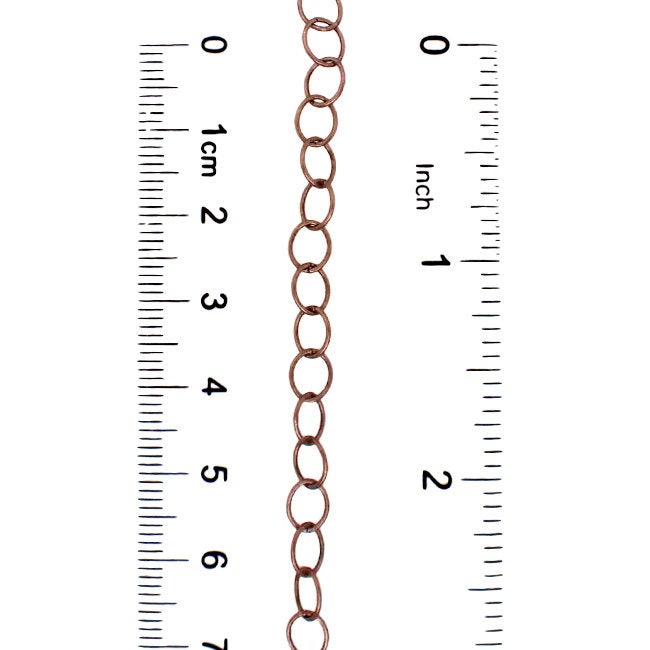 Soldered Extender Chain - Antiqued Copper Ox Round Wire Oval Links - Jewelry Making Cable Chain - Nickel Free Lead Free