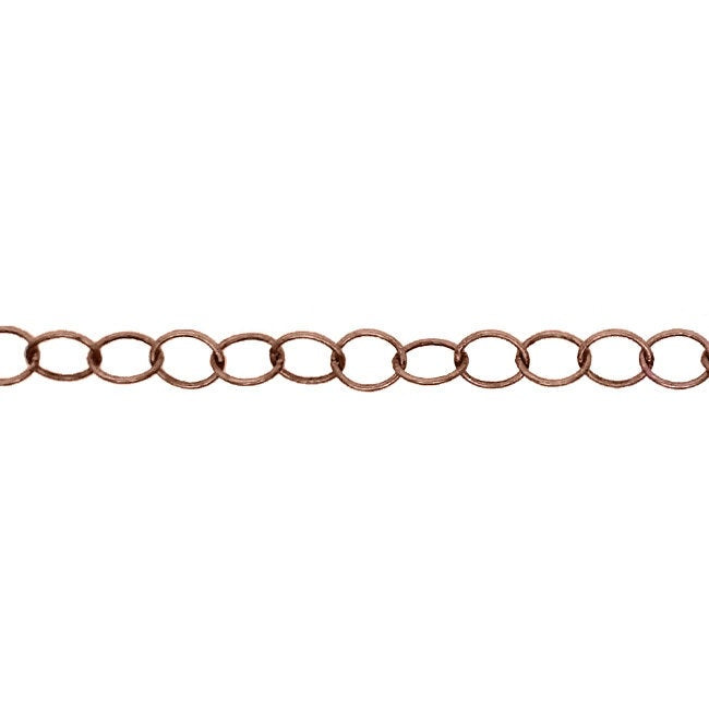 Soldered Extender Chain - Antiqued Copper Ox Round Wire Oval Links - Jewelry Making Cable Chain - Nickel Free Lead Free