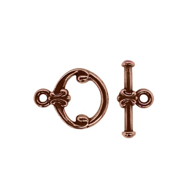Tierracast Classic Toggle Clasp - 2 Sets - Antique Copper Oxide - Dark Copper Ox Plated Pewter Findings USA Made - Lead Free Nickel Free