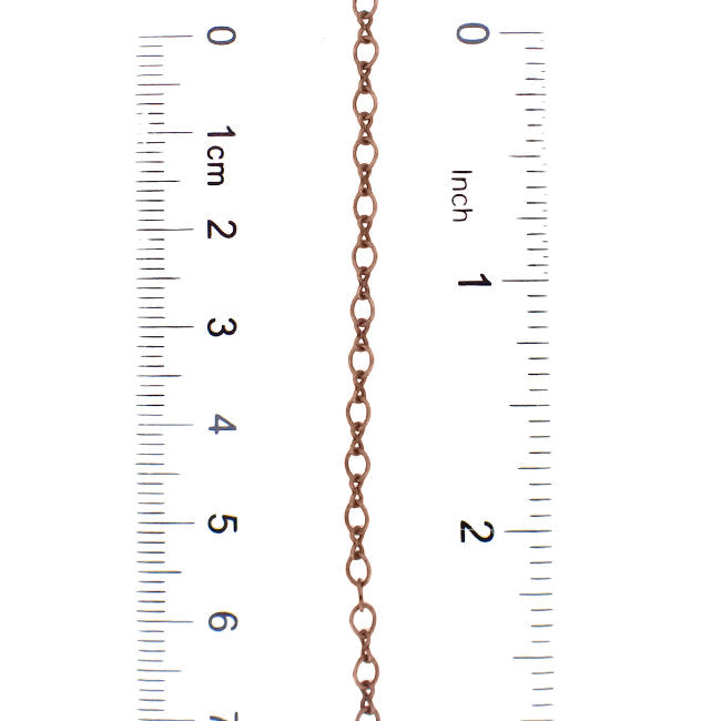 Soldered Cable Chain - Antiqued Copper Ox Infinity Link Figure 8 and Round Oval - Jewelry Making Chain with Petite Soldered Links