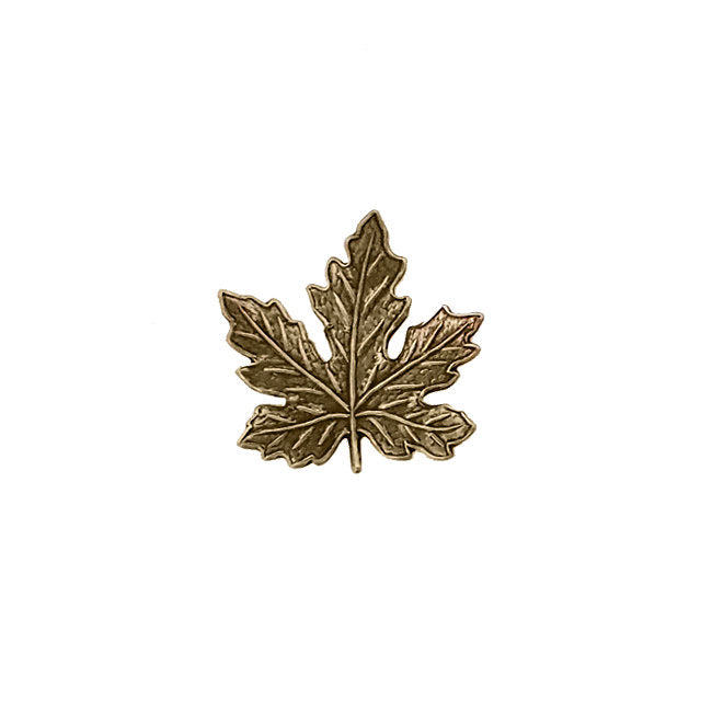 Small Antiqued Brass Maple Leaf Stampings - 4 Pieces - Antique Brass Ox - Vintage Style Jewelry Making Supplies - Made in the USA