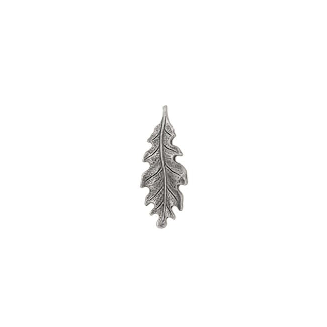 Small 27mm Oak Leaf Stampings - 6 Pieces - Antiqued Silver Ox - Vintage Style Jewelry Making Supplies - Made in the USA