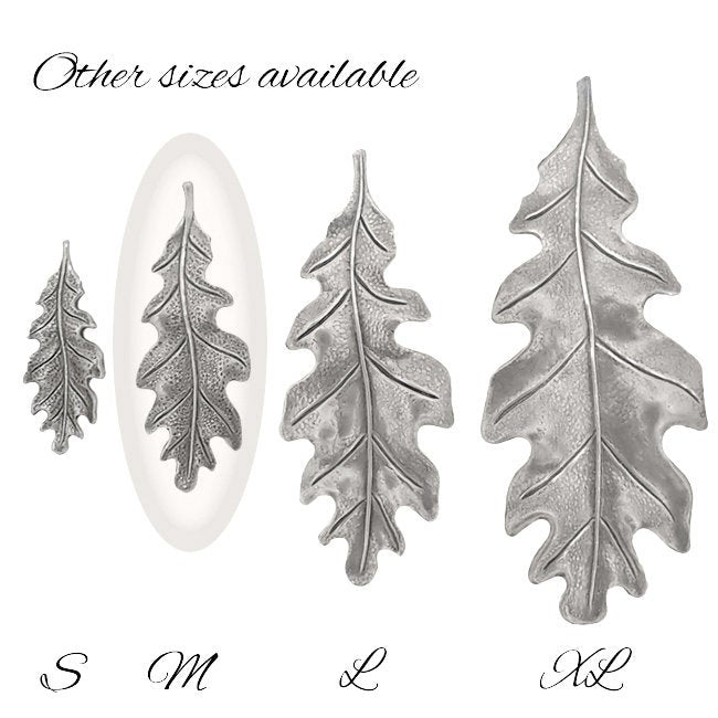 Medium 40mm Oak Leaf Stampings - 4 Pieces - Antiqued Silver Ox - Vintage Style Jewelry Making Supplies - Made in the USA