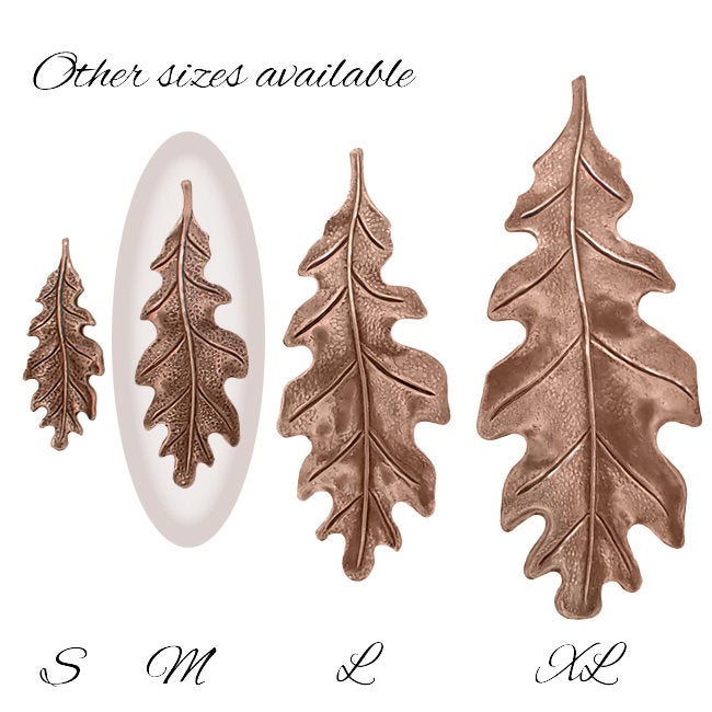 Medium 40mm Oak Leaf Stampings - 4 Pieces - Antiqued Copper Ox - Vintage Style Jewelry Making Supplies - Made in the USA
