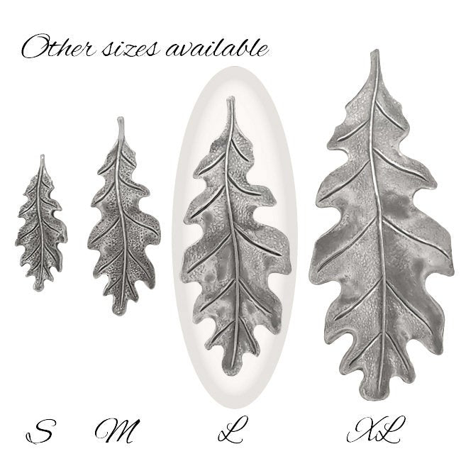 Large 55mm Oak Leaf Stampings - 2 Pieces - Antiqued Silver Ox - Vintage Style Jewelry Making Supplies - Made in the USA
