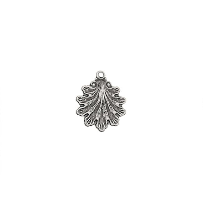 Antique Silver Ox Seashell Charms - 4 Pieces - Small Size - Fantasy Whimsical Mermaid Sea shell Ocean Beach Themed Jewelry Supplies