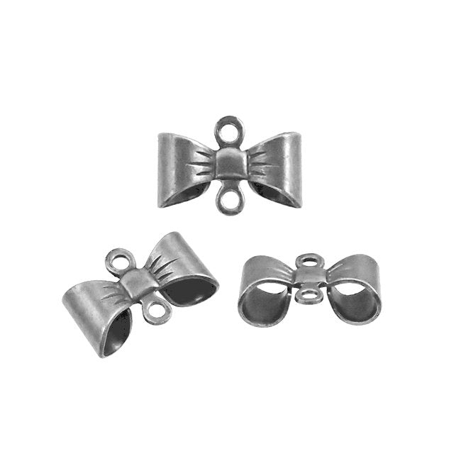 Connectors - Antiqued Silver Ox - Bows Smaller Size