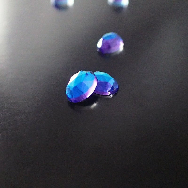 8x6mm Bermuda Blue Oval Faceted Czech Glass Stones - 8mm 8 x 6 mm - Rauten Rose Cabochons - 6 Pieces for Jewelry or Scrapbook Embellishments