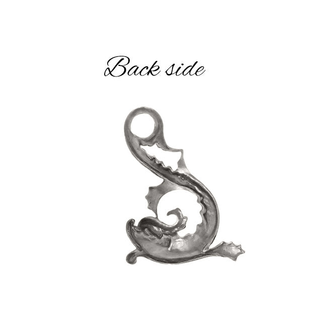 Mythical Koi Fish Stamping - Antiqued Silver Ox Plated- Victorian Style Serpant Metal Embellishment or Jewelry Component - 1 Piece - Right