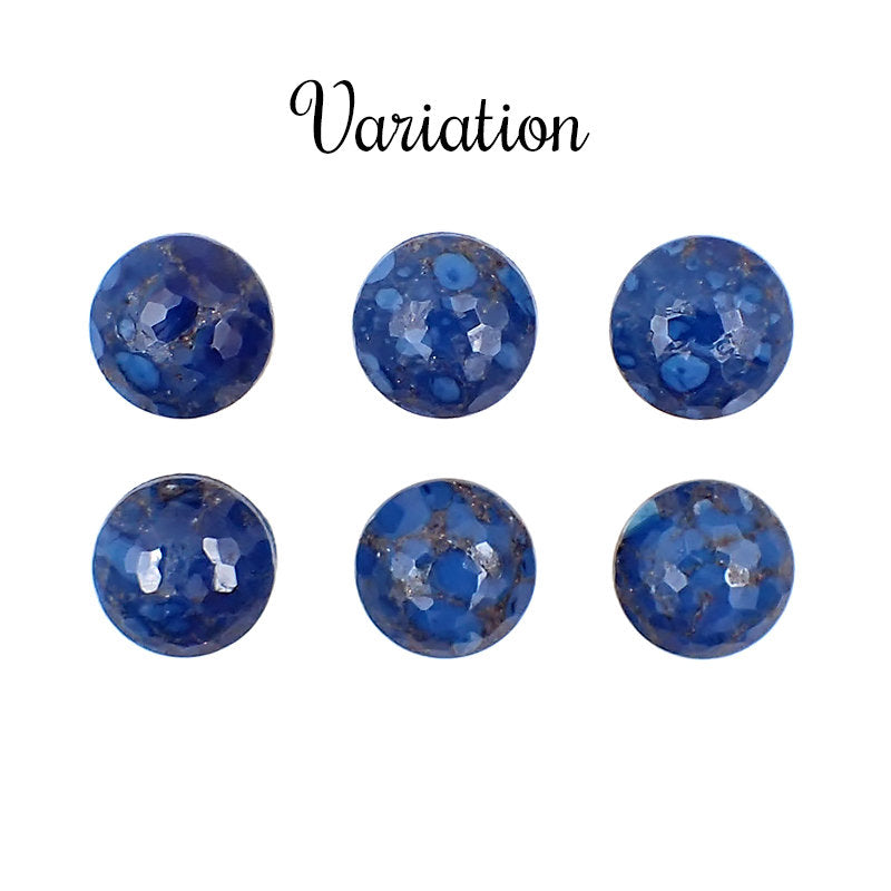 Czech Glass Stones - 10mm - Lapis Blue and Copper Stone Matrix