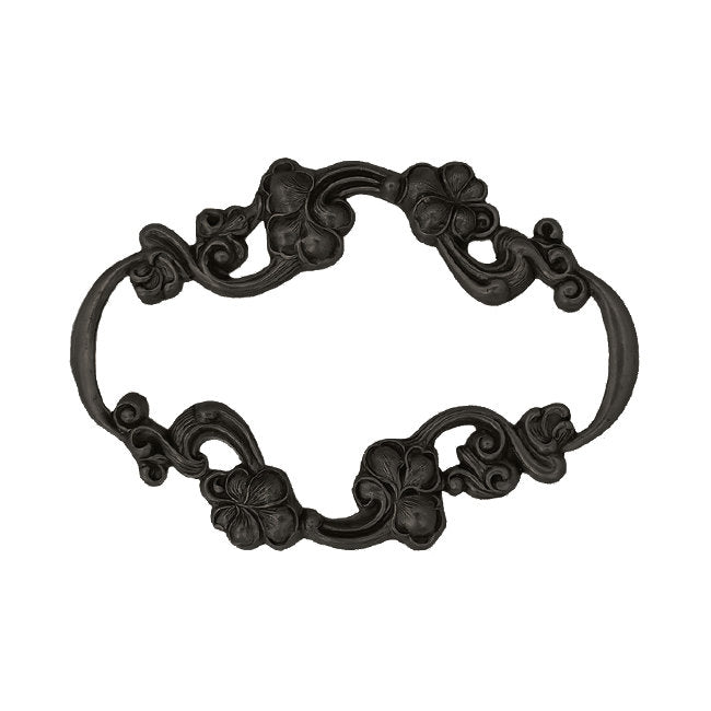 Large Art Nouveau Frame with Flourish Floral Pattern - Antique Black Brass Ox Vintage Style Scrapbooking Frame - Jewelry Brooch Findings