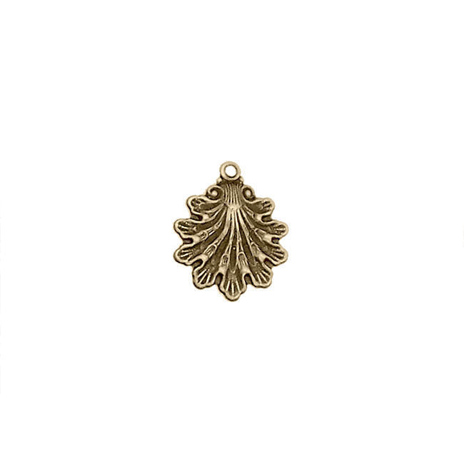 Antique Brass Ox Seashell Charms - 4 Pieces - Small Size - Fantasy Whimsical Mermaid Sea shell Ocean Beach Themed Jewelry Supplies