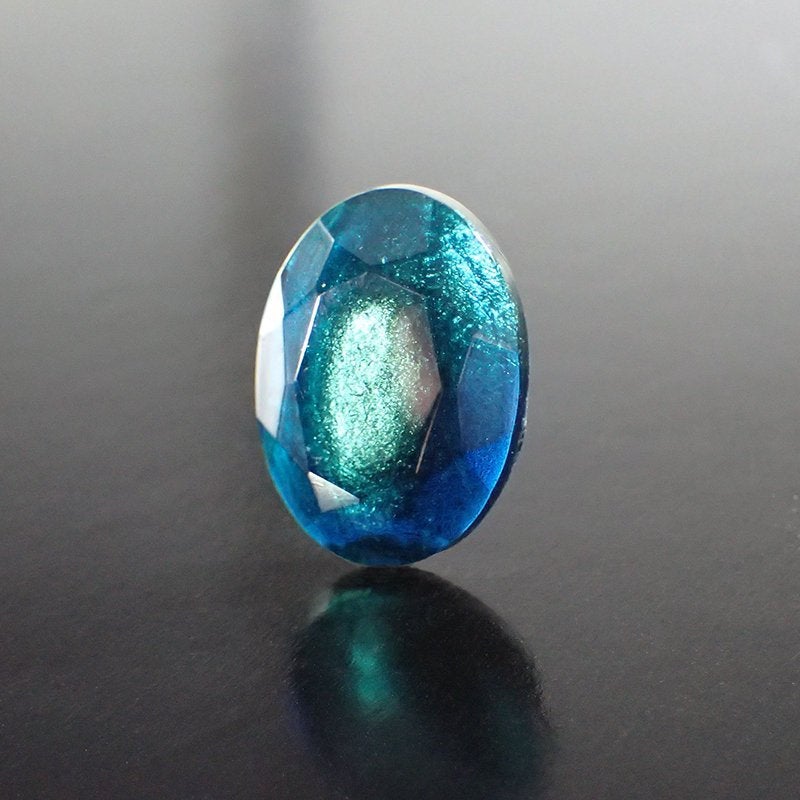 Czech Glass Flat Back Stones - 18x13mm Oval - Caribbean Blue