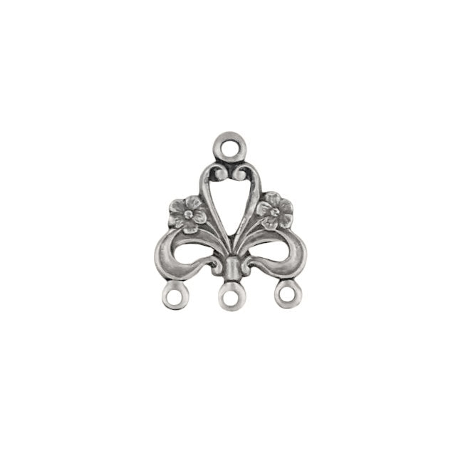 Connectors - Antiqued Silver Ox - Floral Chandelier Components