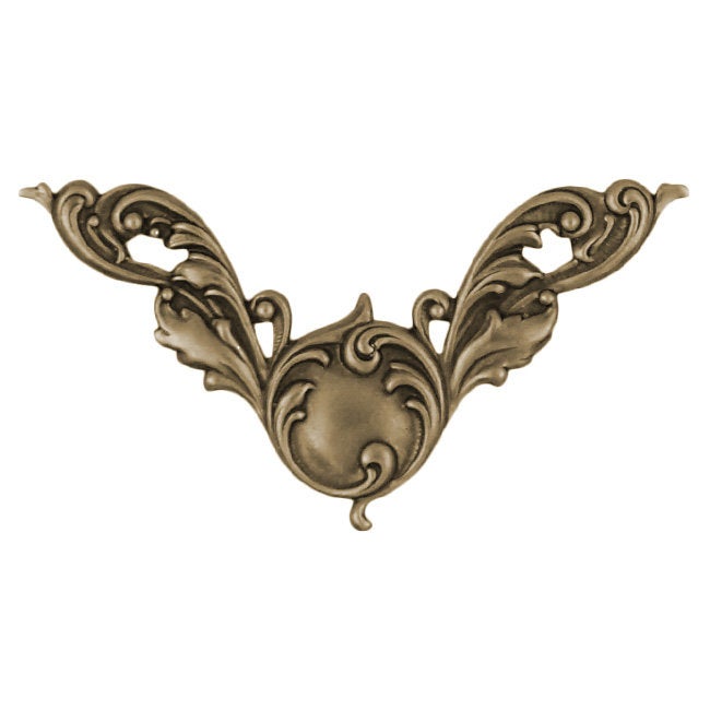 Flourish Corners with Art Nouveau Pattern - Antiqued Brass Ox - 4 Pieces - Steampunk Scrapbooking Corners or Jewelry Victorian Style