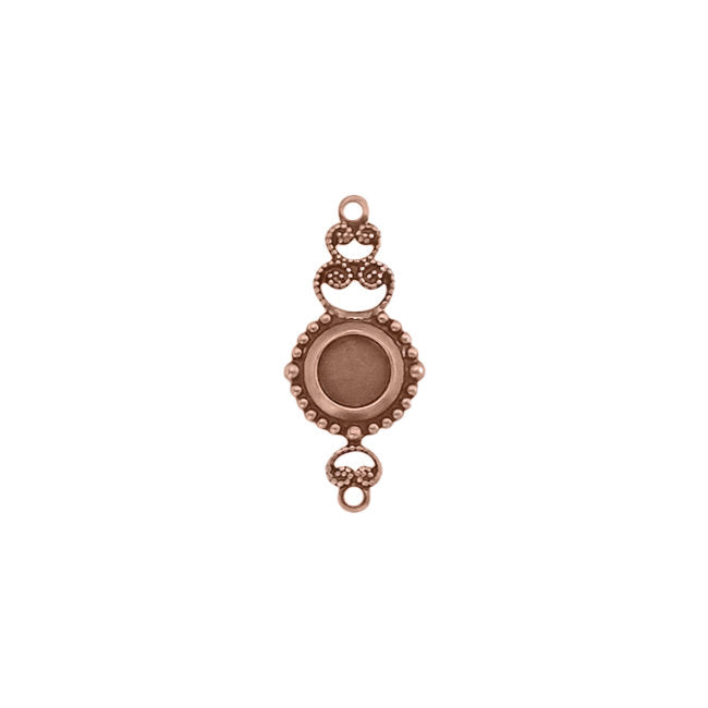 Connector Settings for 5mm Flat Back Stones, Swarovski ss20 Rhinestones, and Cabochons - Antiqued Copper Ox - Nickel Free Made in the USA