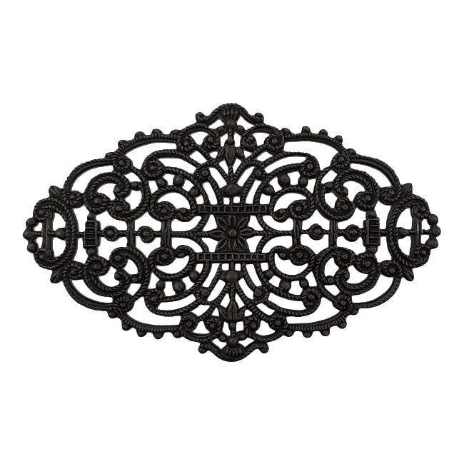 Elegant Dapt Filigree Black Brass for gothic jewelry making designs