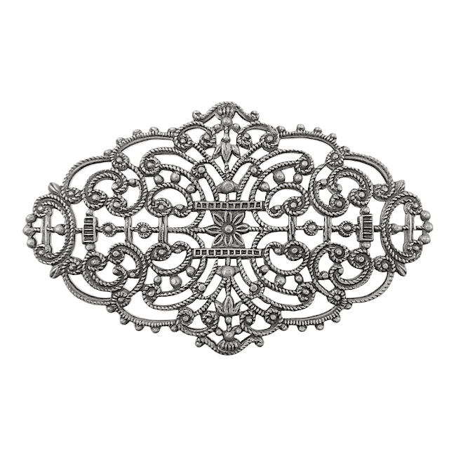 Elegant Dapt Filigree Antiqued Silver Ox for vintage style designs