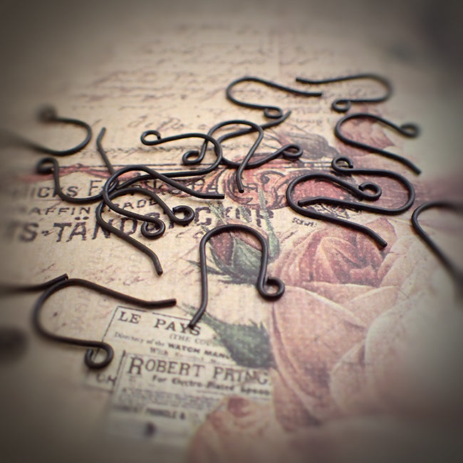 Matte Black Nickel Free Earring Hooks, 100 Pieces