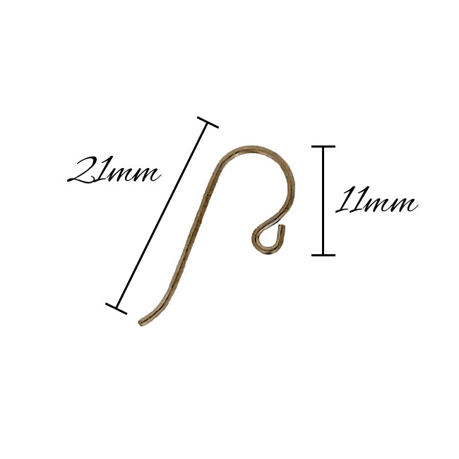 Tierracast Niobium Hypoallergenic Ear Wires - 2 Pairs Small Loop - Dark Brown Brass Ox Color