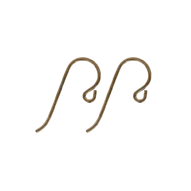 Tierracast Niobium Hypoallergenic Ear Wires - 2 Pairs Small Loop - Dark Brown Brass Ox Color